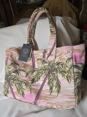 NWT Vince Camuto Palm Canvas Tote
